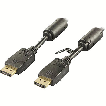 Cable DisplayPort monitorcable, 1m, 20-pin ha-ha, black
